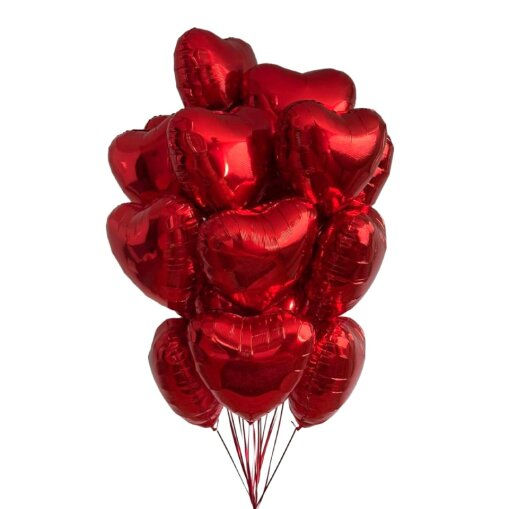 15 globos corazón