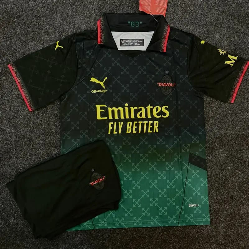 Ac Milan third kit jersey with shorts