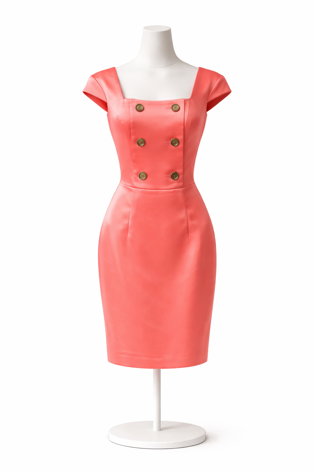 jurk roze met knopen vooraan