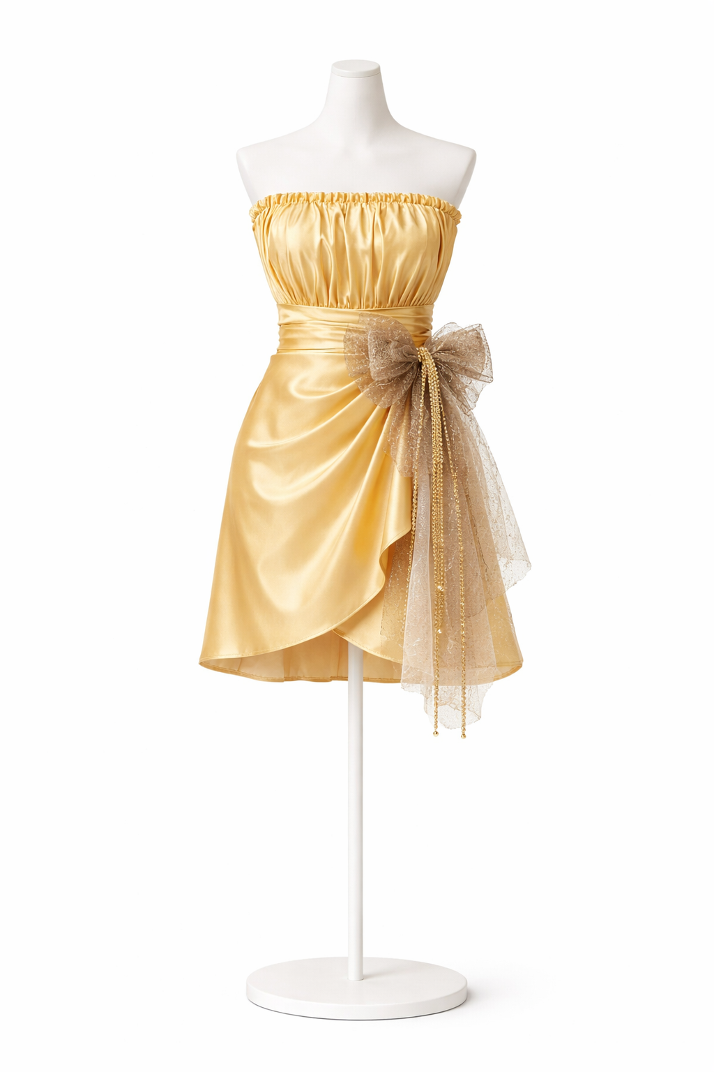 cocktailjurk satijn wit