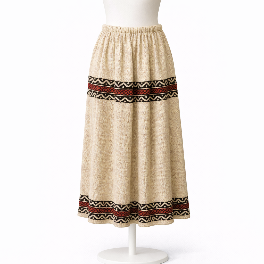 rok gebreid beige
