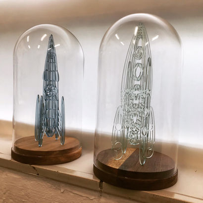 raket rocket spacecraft stolp perspex artwork avontuur