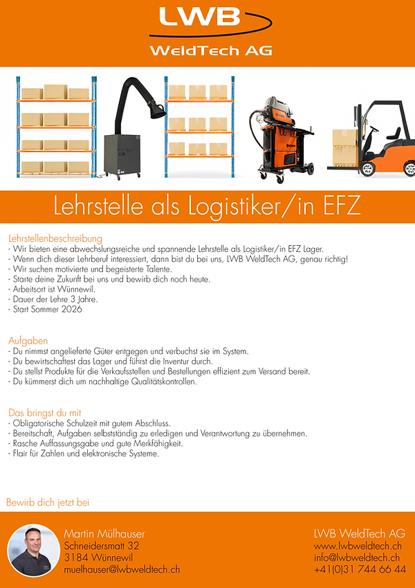 Inserat Lehrstelle Logistiker-in