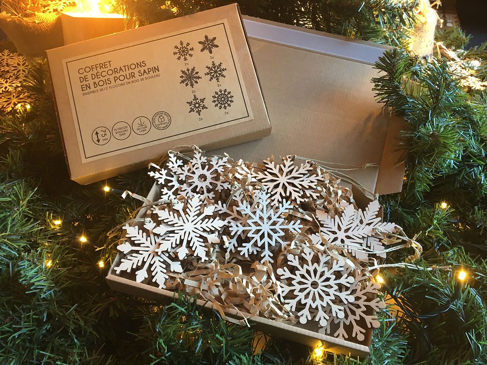 Miniature : Coffret de décorations en bois pour sapin