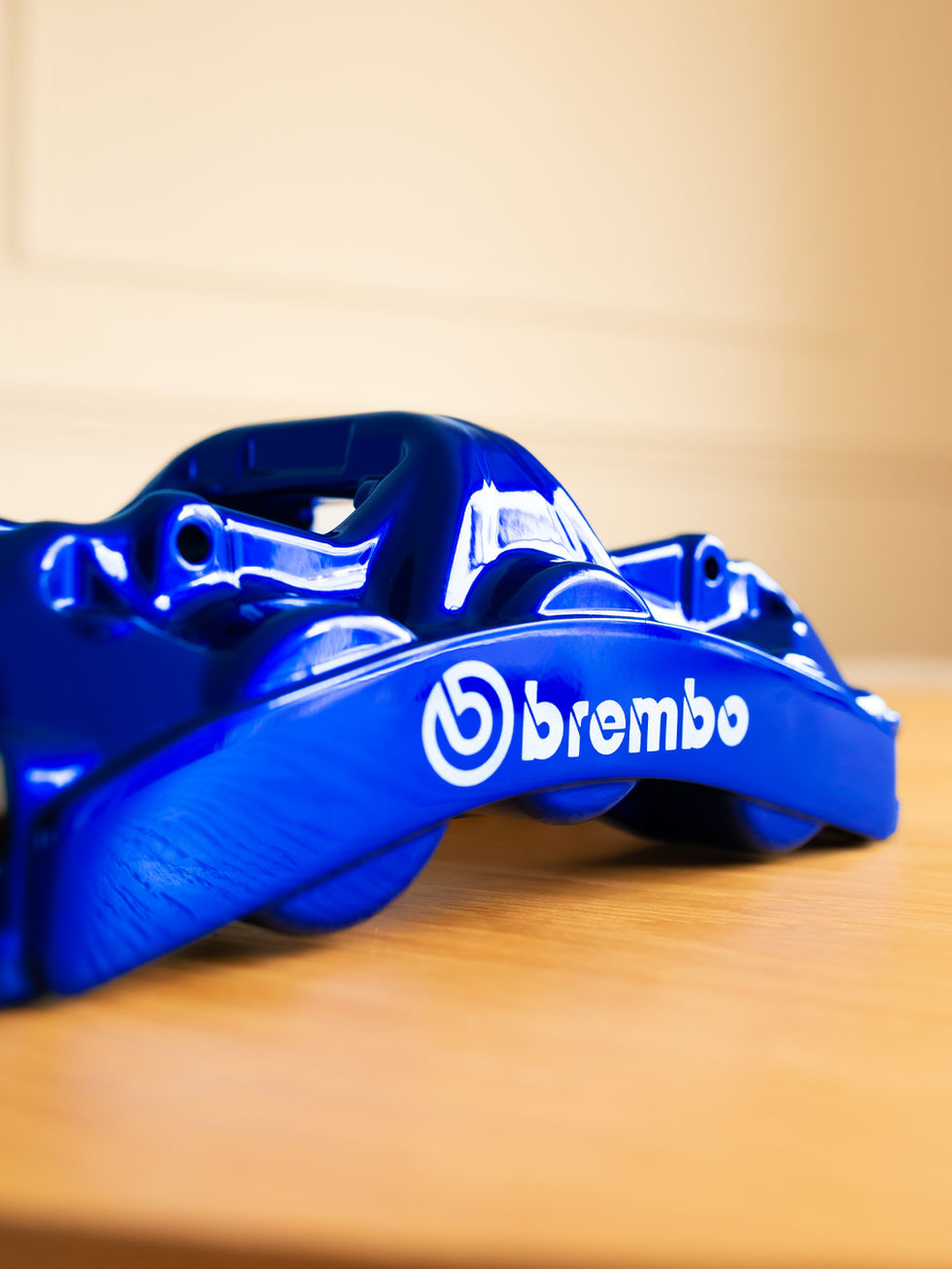 Custom painted racing calipers