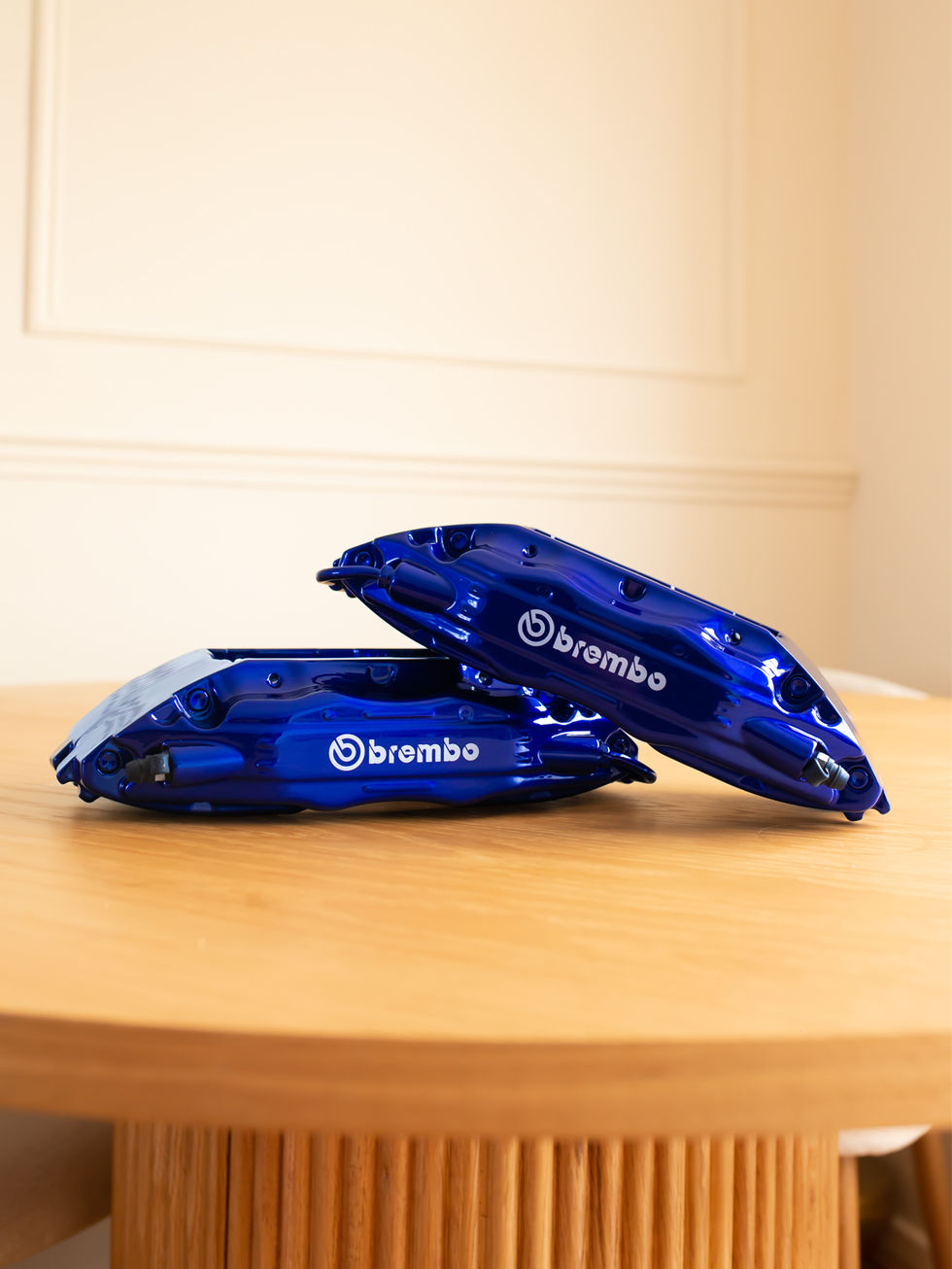 Custom painted racing calipers