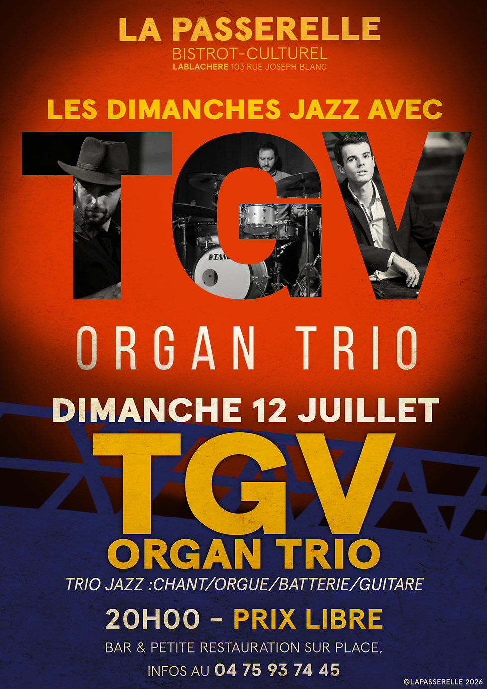 🎷🔥 LES DIMANCHES JAZZ – TGV ORGAN TRIO 🔥🎷