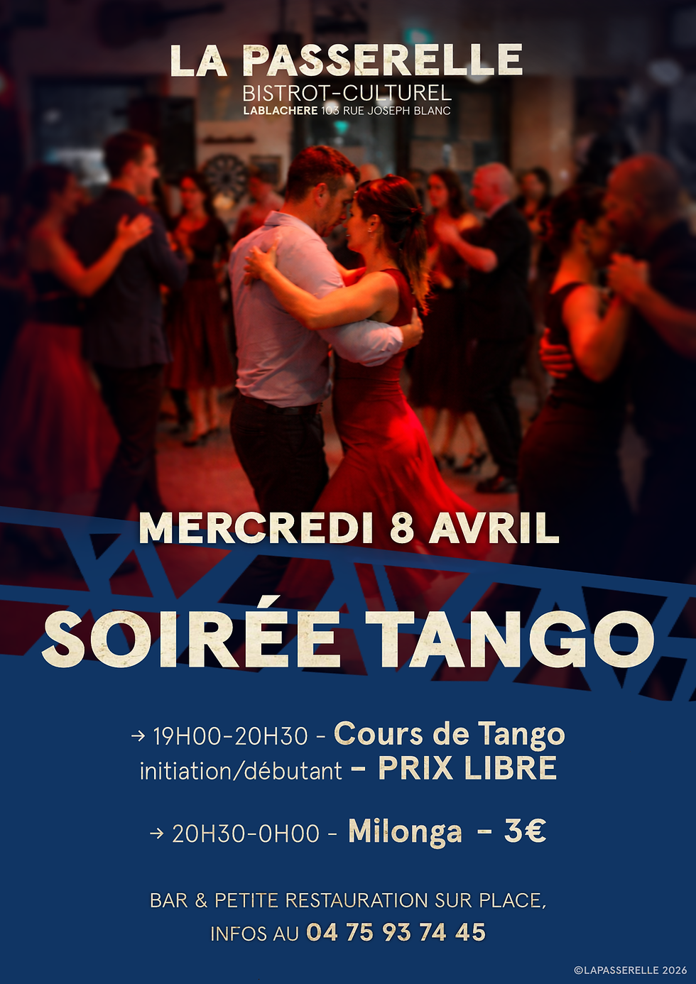 📣 Soirée Tango à La Passerelle ! 💃🕺