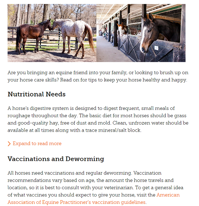 Horse Welfare ​ ​ The ASPCA is committed to ensuring good welfare for all equines in the United States. We build programs