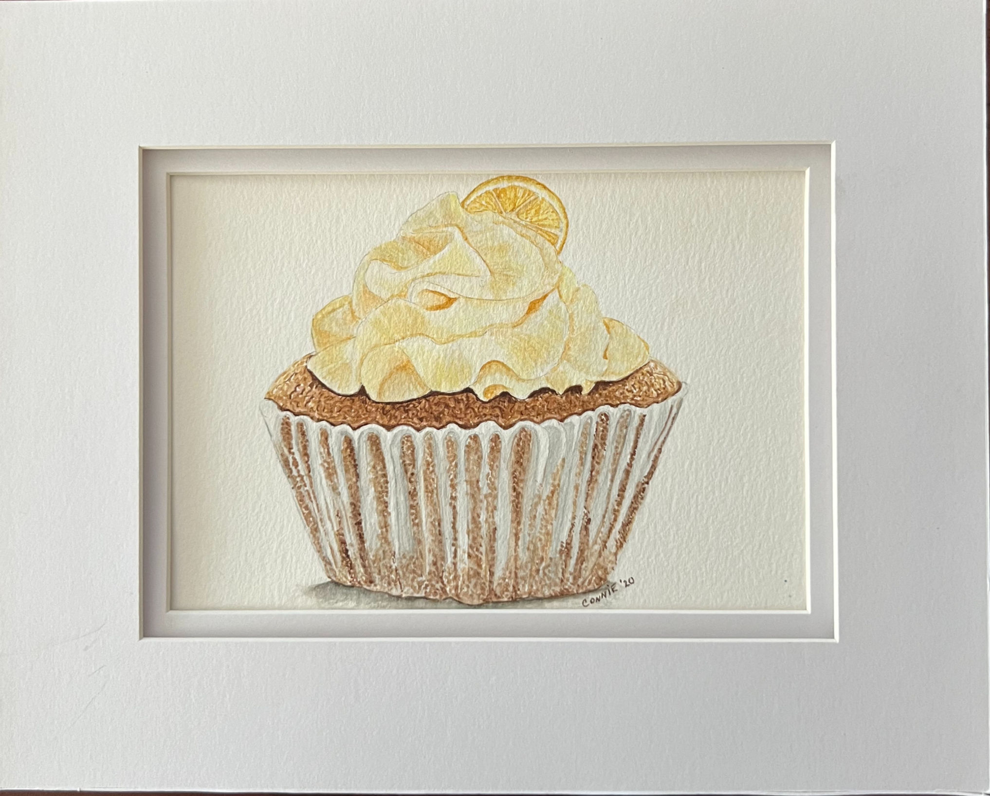 Lemon Cupcake (Original painting)