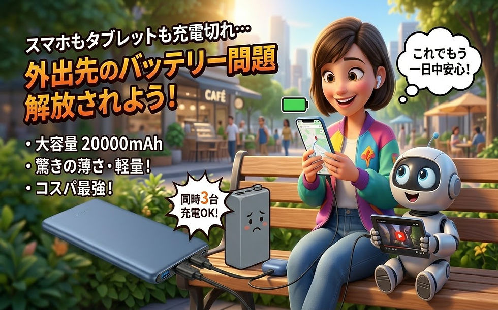 【大容量×薄型でコスパ最強】20000mAh以上 モバイルバッテリーを徹底レビュー|スマホもタブレットも安心!