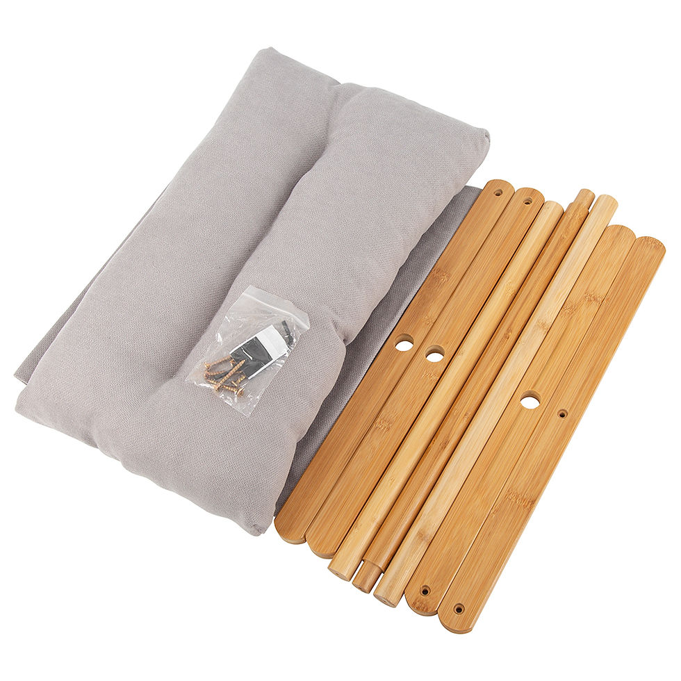 Thumbnail: The Nordic Nest: Folding Bamboo Ottoman & Footstool