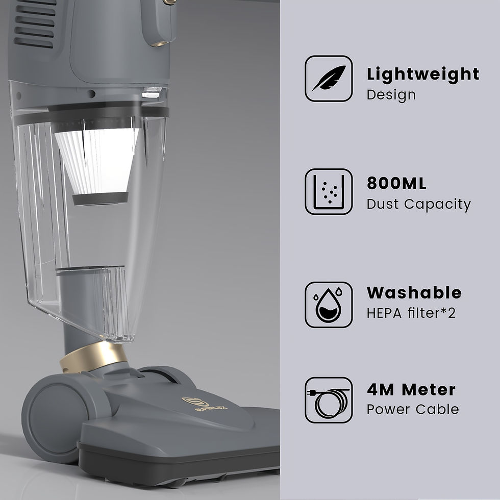 Thumbnail: qwSUPERLEX Corded Upright Vacuum Cleaner, 600W High Power with 27kPa Suction, 4m