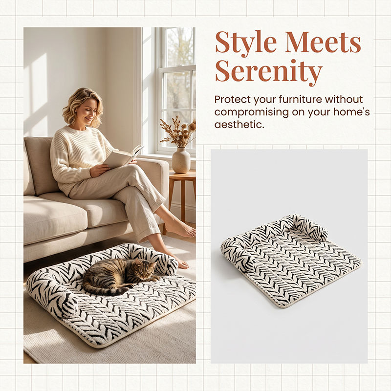 Thumbnail: Sofa Snuggle Plush Cat Bed Mat - Soft, Breathable & Furniture-Friendly