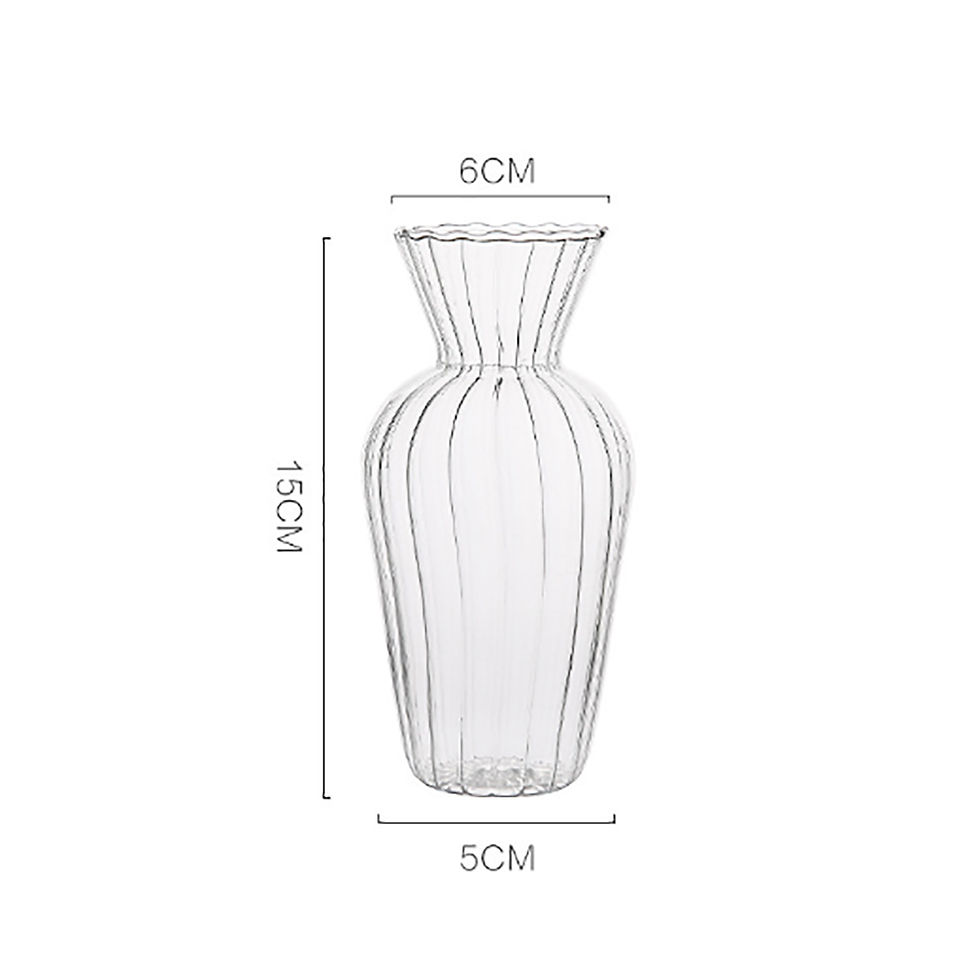 Thumbnail: Lumière Ribbed Glass Vase - Modern Decorative Centrepiece