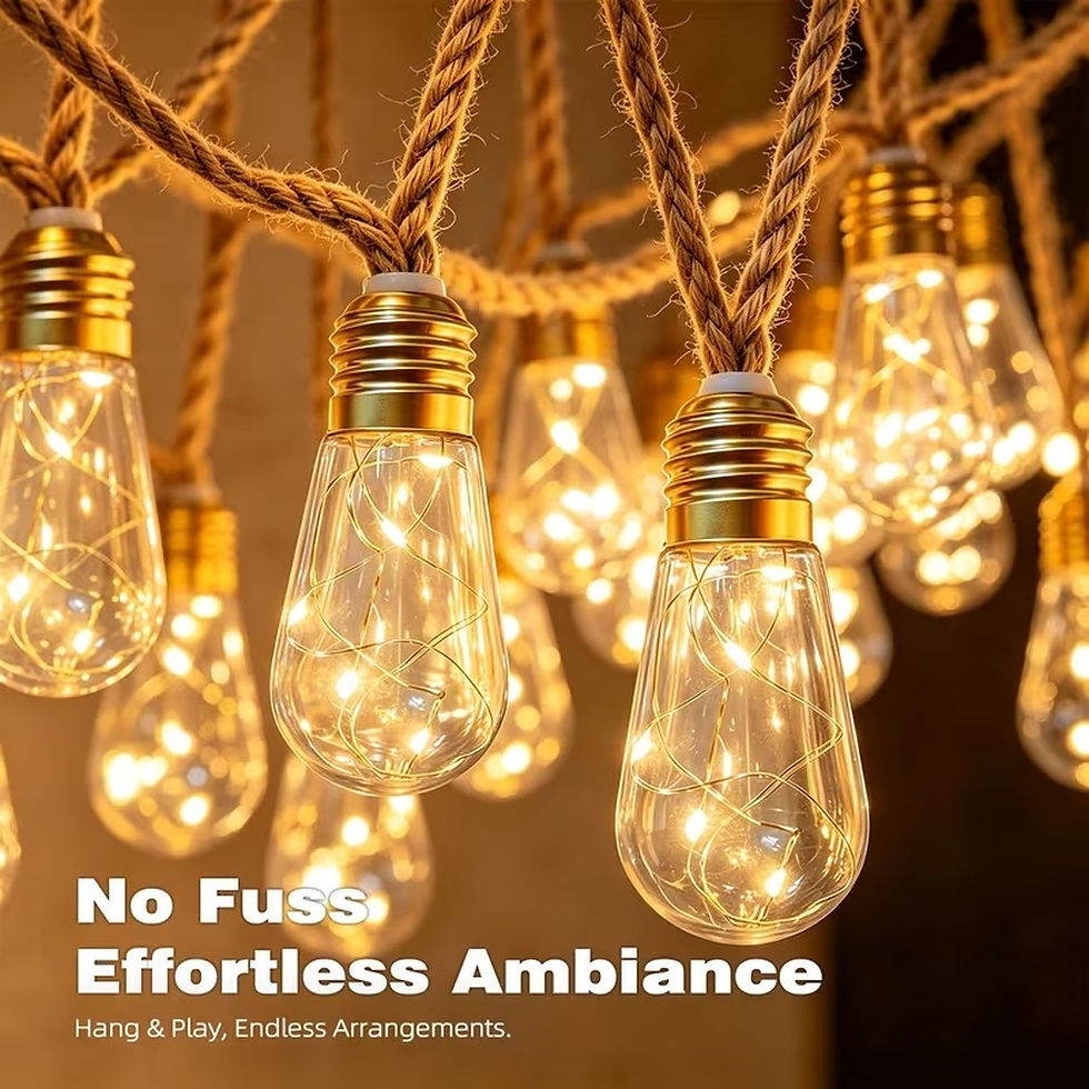Thumbnail: Solar Powered Rustic Rope Festoon Lights