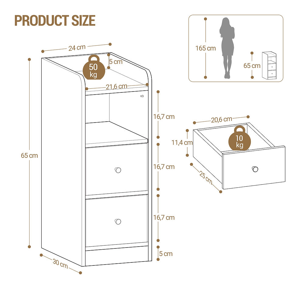 Thumbnail: The Oxford™ Slimline Bedside Cabinet