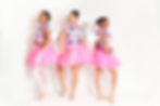 3 dancers in ballet pink costumes