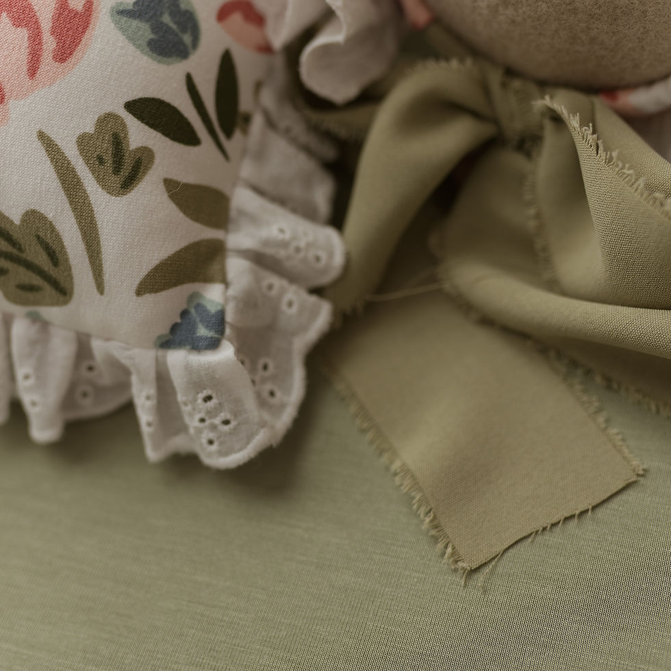 Thumbnail: SET Pillow and Bonnet - Newborn Photo Prop, Dusty Green