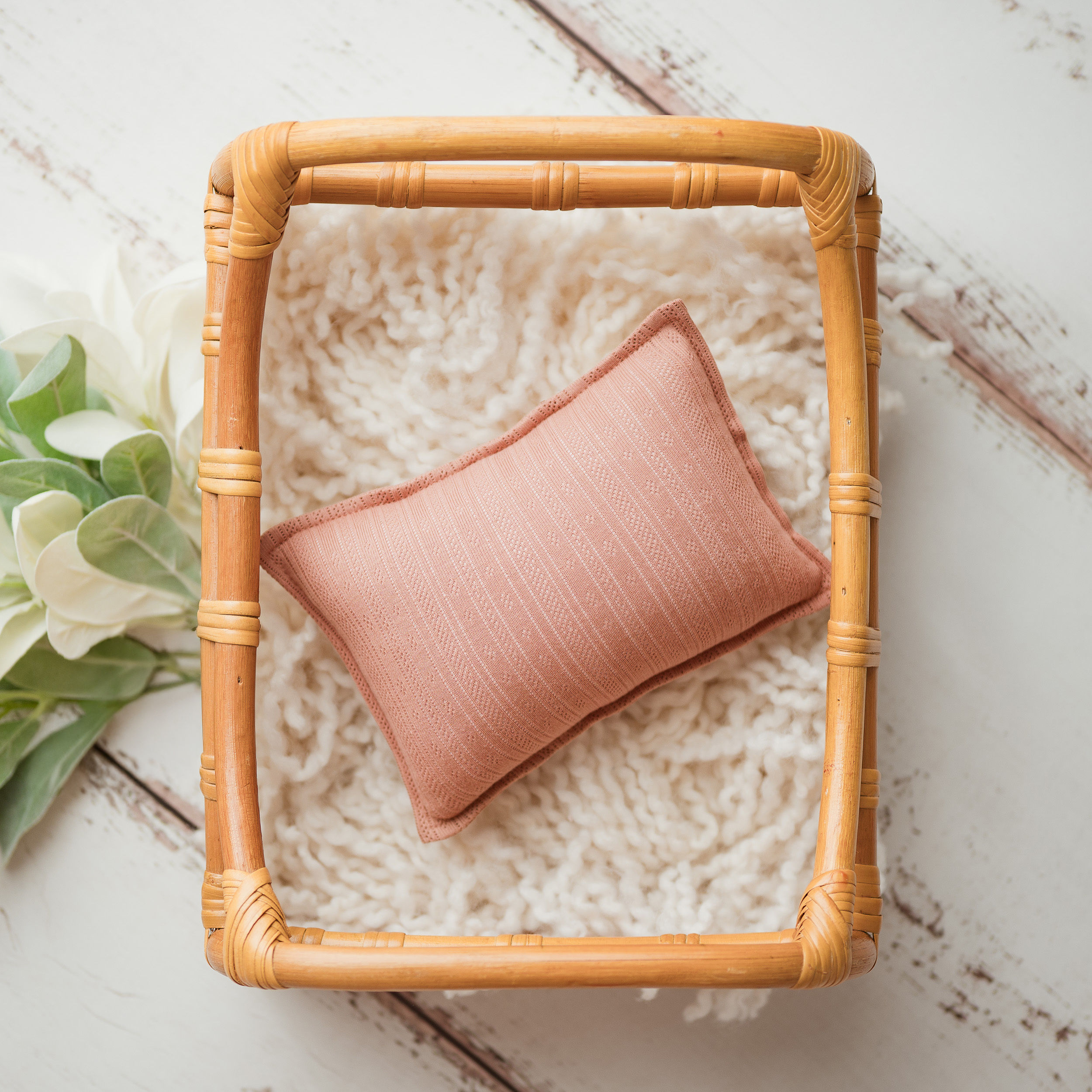 Pillow - Newborn Photo Prop Pillow Base and Cover, Peach