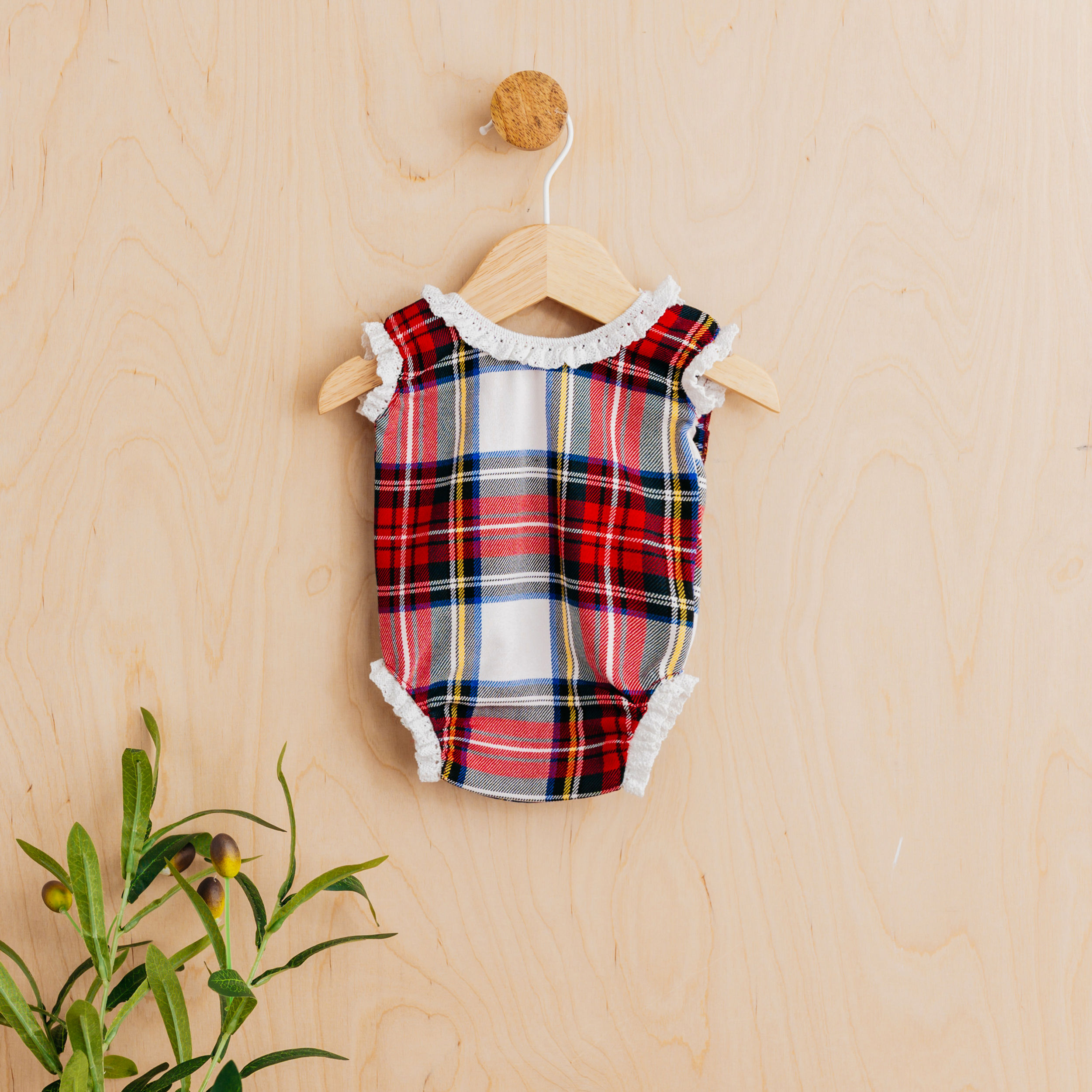 Alice - Newborn Photo Prop Girl Romper, Red