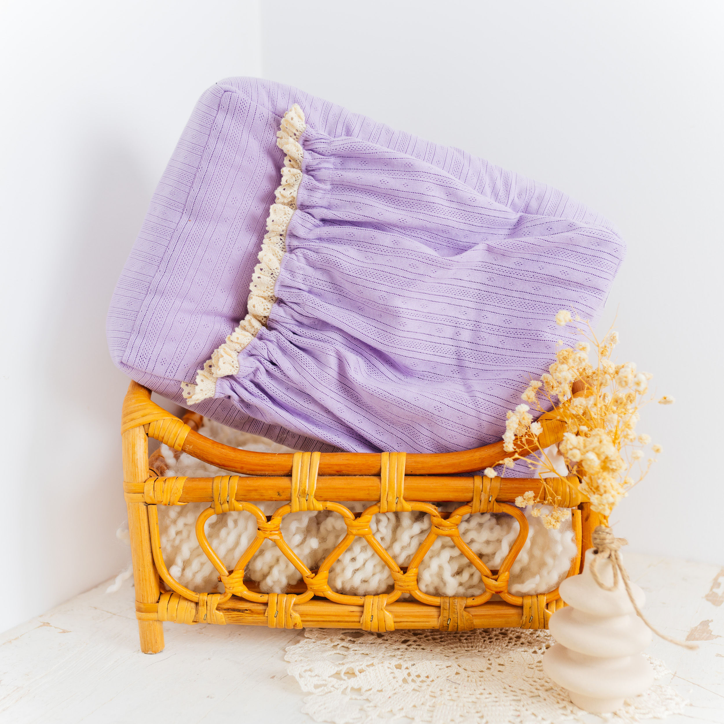 Mattress - Newborn Photo Prop Pillow Base and Cover, Lilac