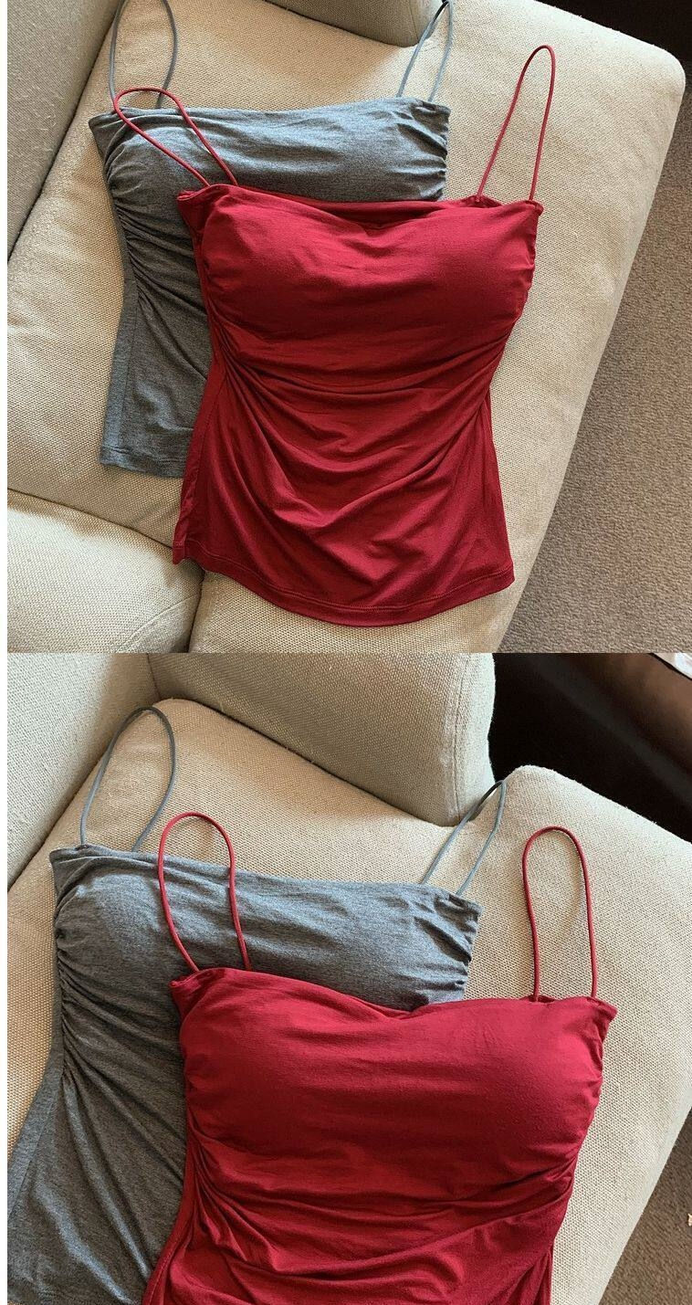 Miniatura: Top Corset Feminino com Alças Finas, Cintura Plissada e Bojo Fixo – Blusa Cur