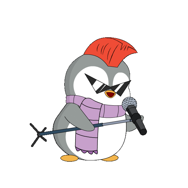 Rock Band Singing Sticker by Pudgy Penguins.gif