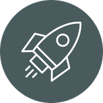 Website launch and handoff step icon