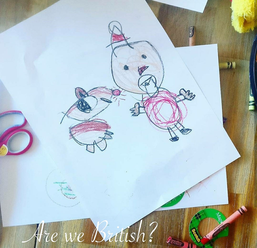 Rudolph and Santa. Drawn by Mr. G. Age 4 and precious.