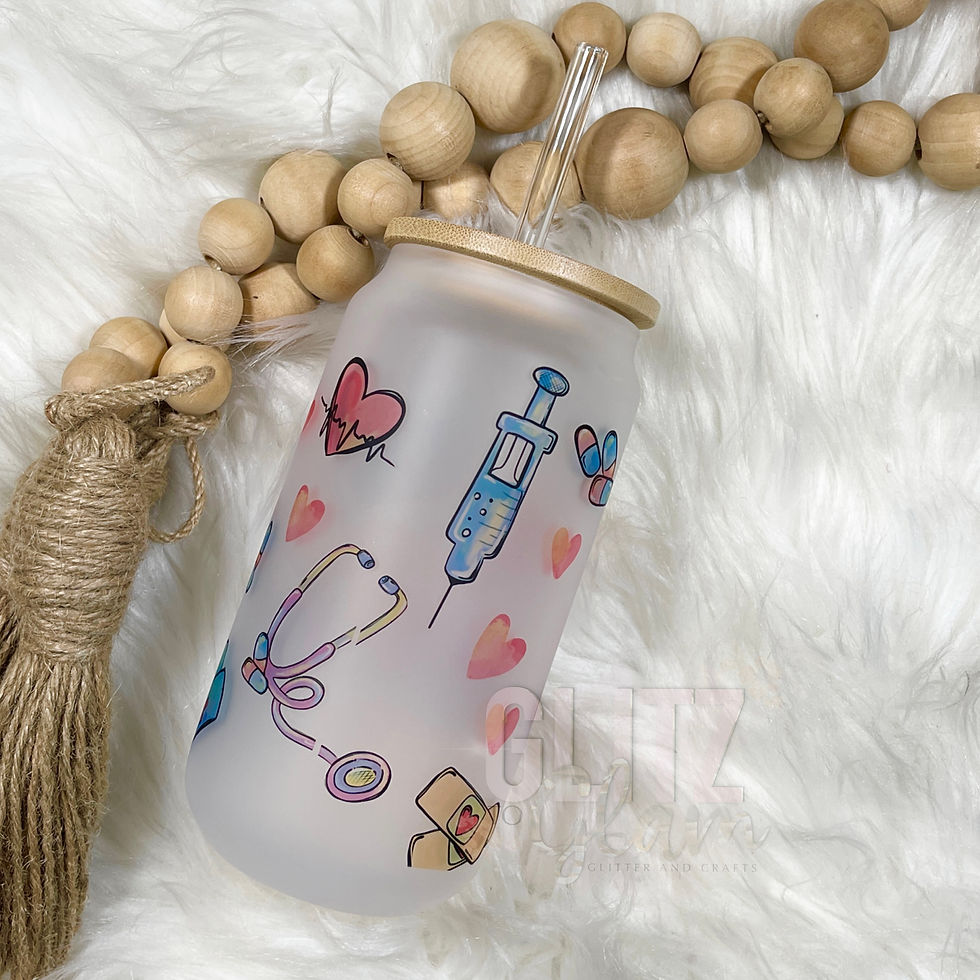 Thumbnail: RN Registered Nurse 18oz Glass Can Tumbler