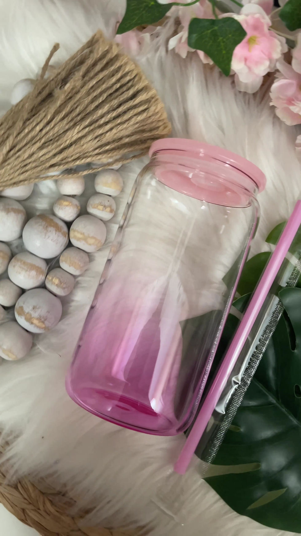 Thumbnail: 16oz Ombré Glass Cans w/Acrylic Lids