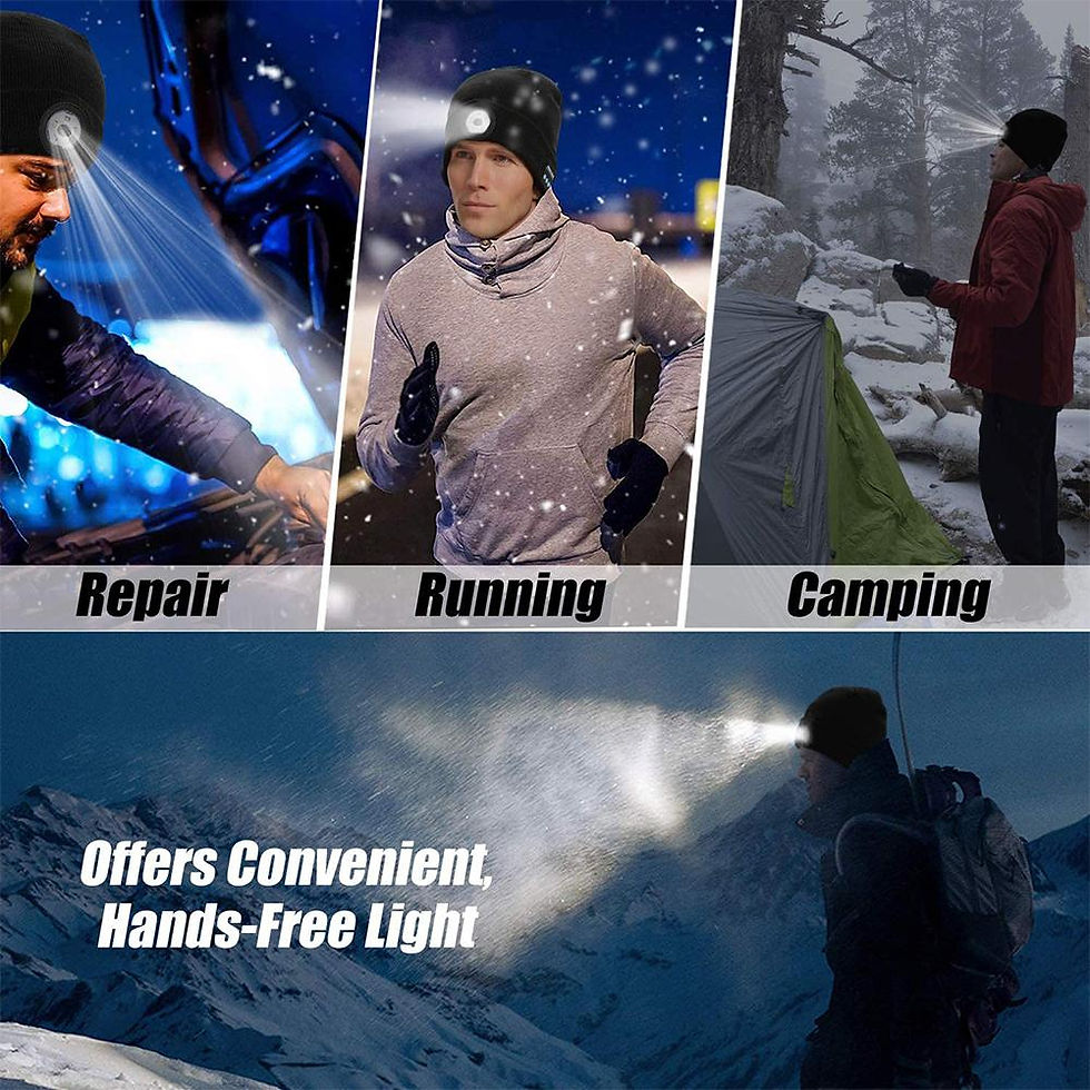 Thumbnail: Wireless Bluetooth LED Hat with Music Speakers Light Winter Gift
