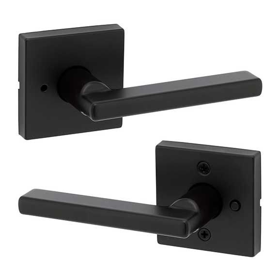 Square Matte Black Privacy Door Lever