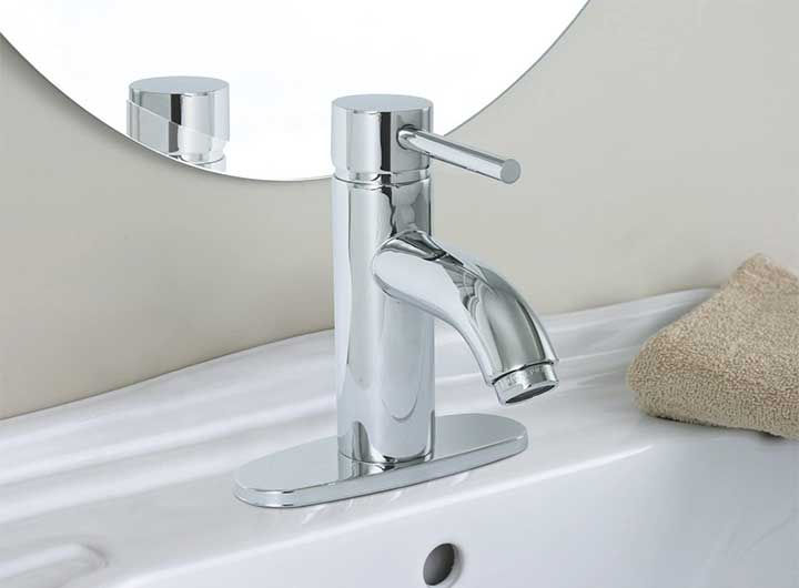 Centerset Bathroom Faucet with Brass Pop Up Drain