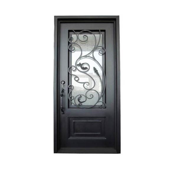40 in. x 96 in. Right-Hand Iron Front Door