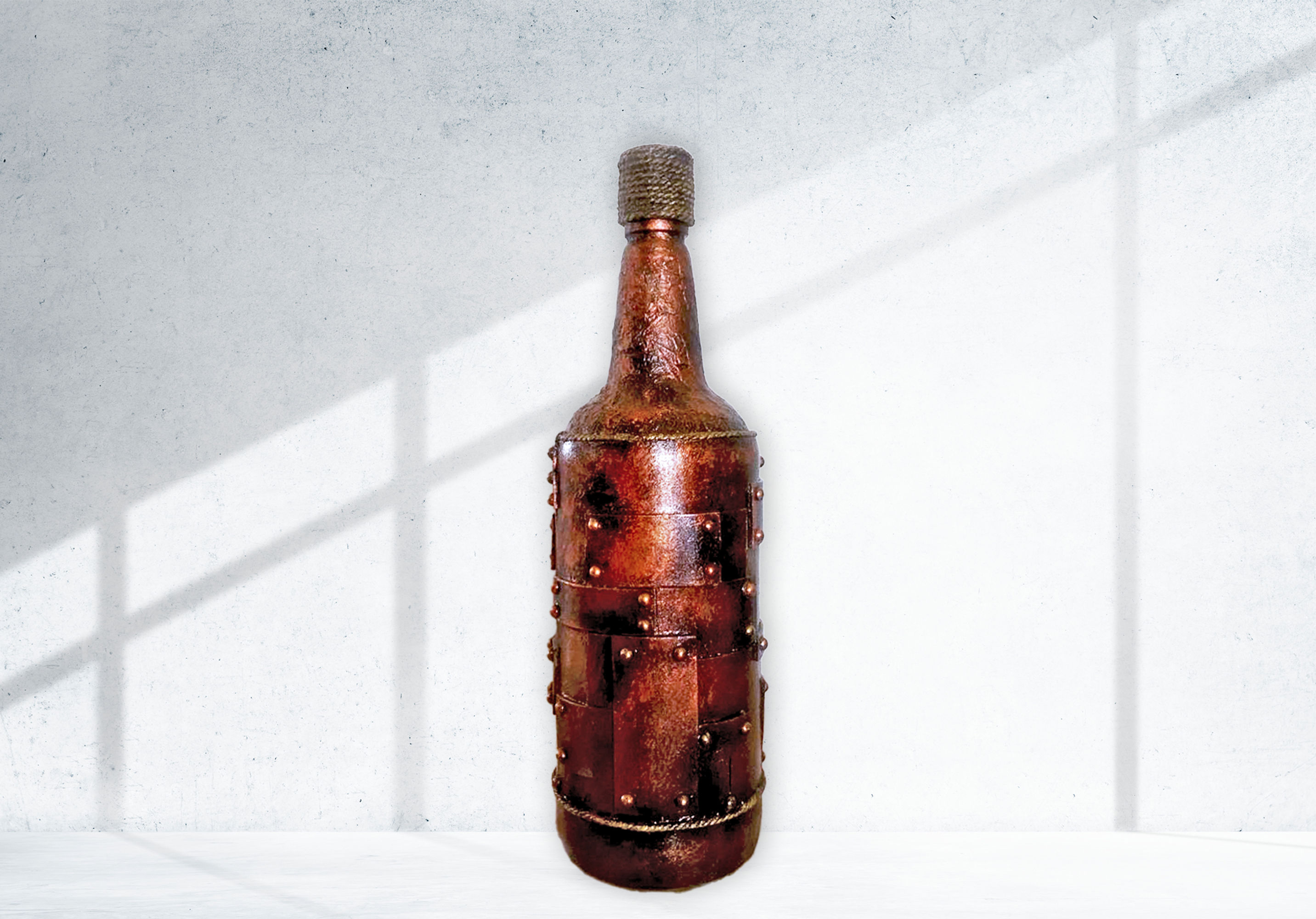 Bronze Elegance Glass Fusion Bottle