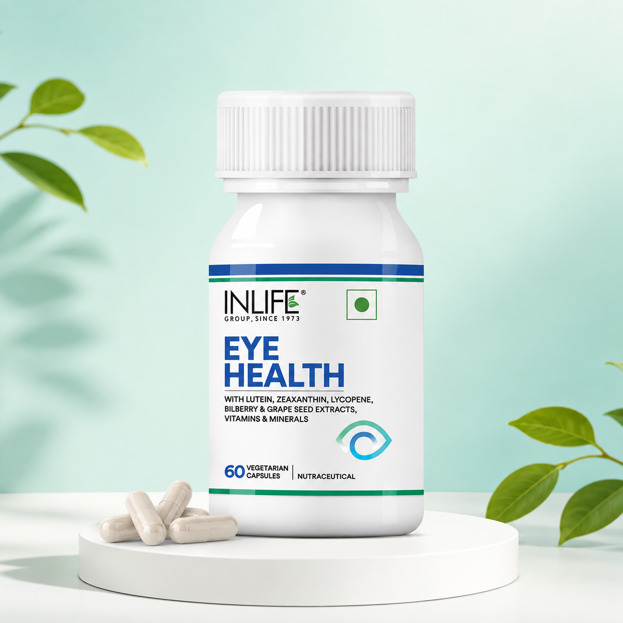 Inlife Eye Health Capsules with lutein, zeaxanthin, bilberry extract, grape seed extract, lycopene, vitamins A,