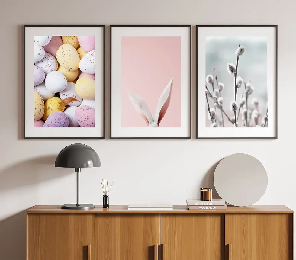 Zestaw obrazki plakaty Wielkanoc Pisanki Zajączek