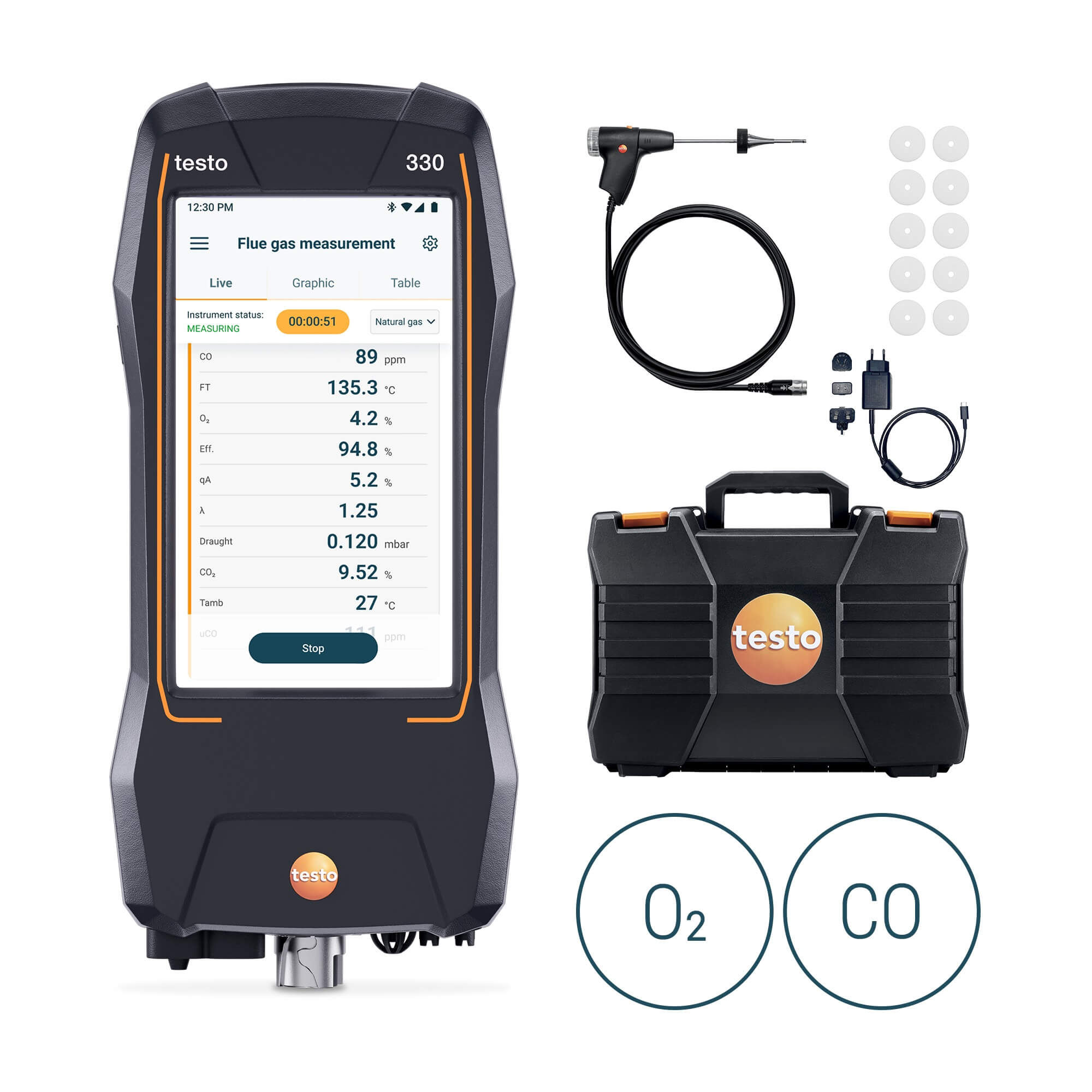 Kit Testo 330 LL Premium - Analyseur de combustion