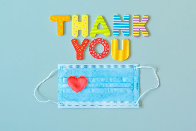 thank you letters colorful words mask he