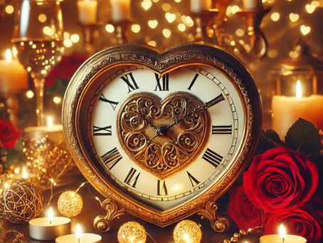 valentines day heart clock with candles