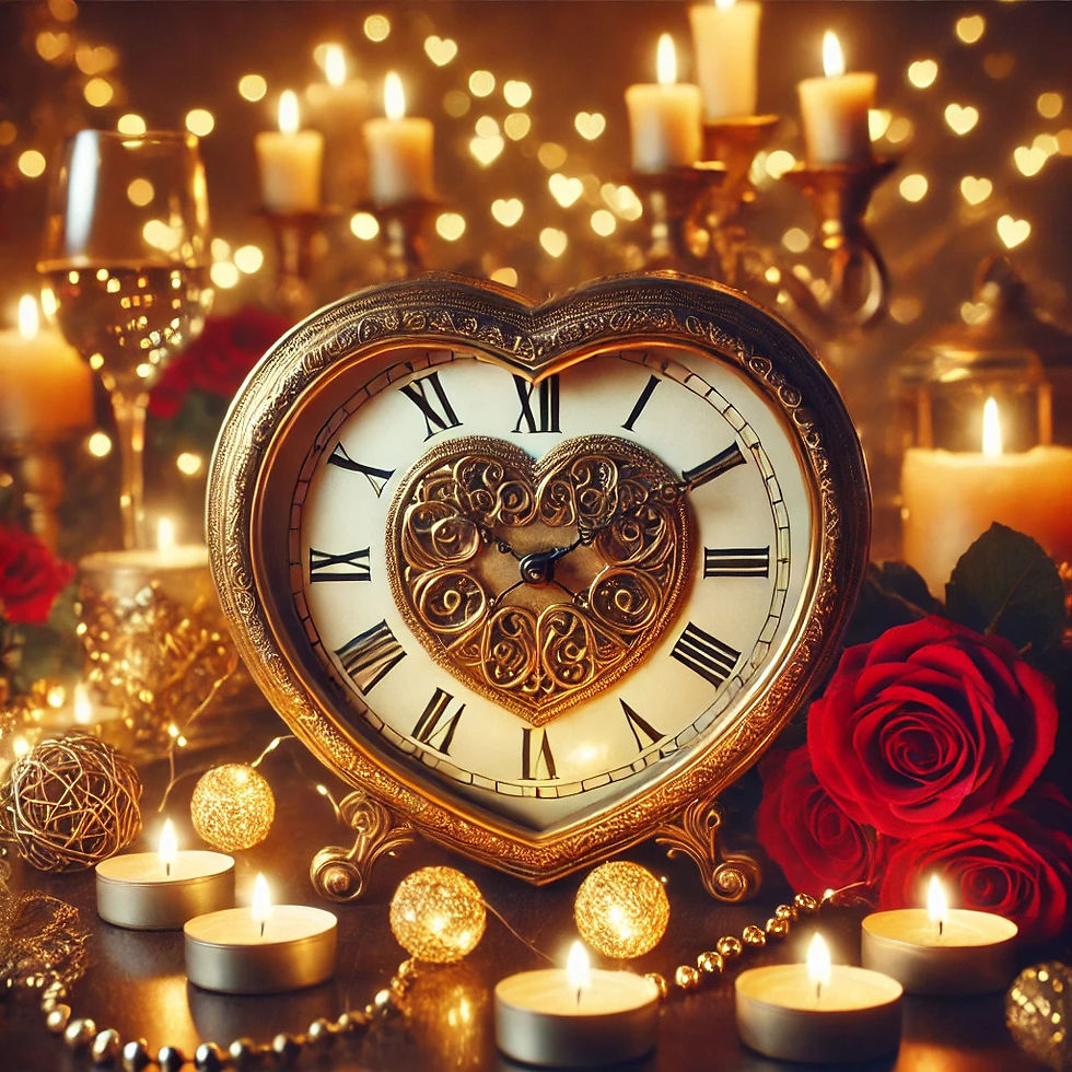valentines day heart clock with candles