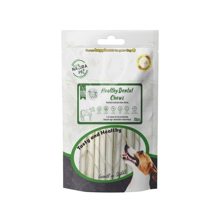 Eco Natura Pet Healthy Dental Chews Beyaz Burgu Kemik 13 cm, köpeğinizin diş ve diş eti sağlığını desteklemek amacıyla %100 doğal sığır derisinden üretilmiştir. Bu burgu şeklindeki çiğneme kemikleri, diş plağı ve tartar oluşumunu azaltmaya yardımcı olurken, ağız hijyenini geliştirir ve nefesin tazelenmesine katkı sağlar.