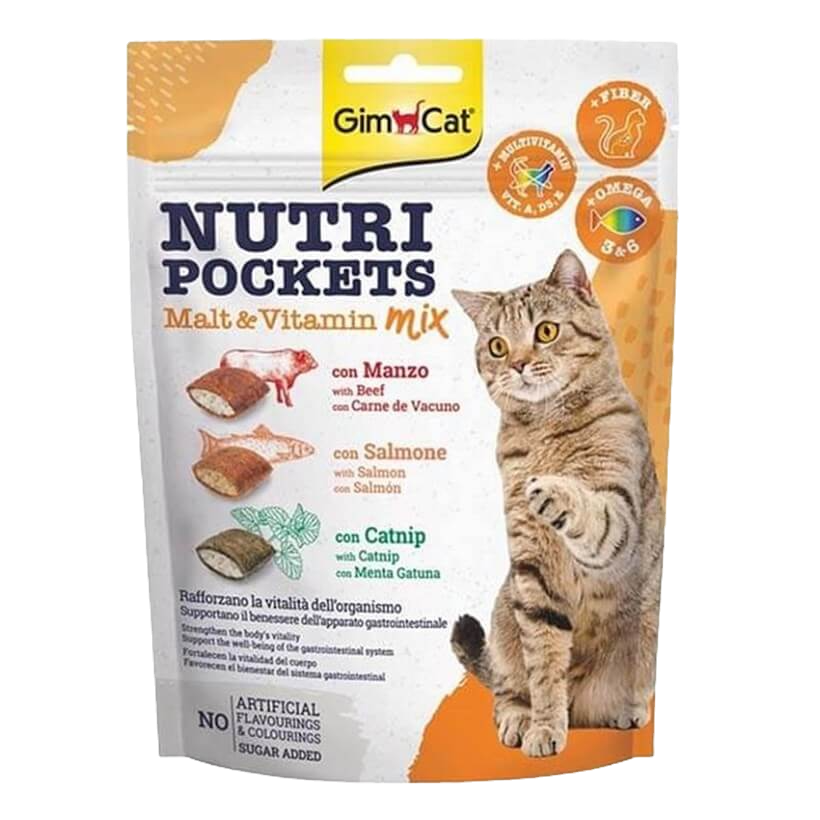 GimCat Nutripockets Malt Vitamin Mix Kedi Ödülü 150 Gr