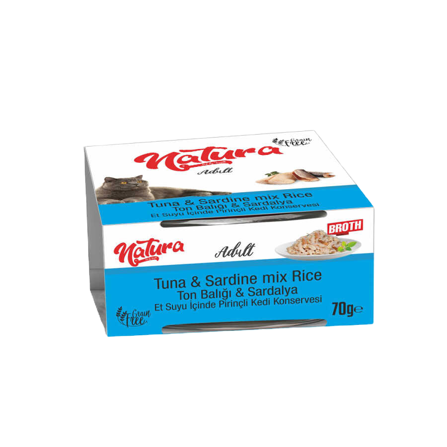 Natura Ton Ve Sardalyalı Yetişkin Kedi Konservesi 70 Gr