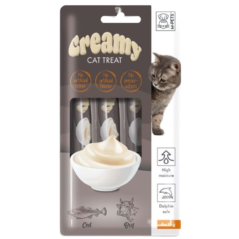 M-Pets Morina Balıklı ve Sığır Etli Sıvı Kedi Ödül Maması 4x15gr