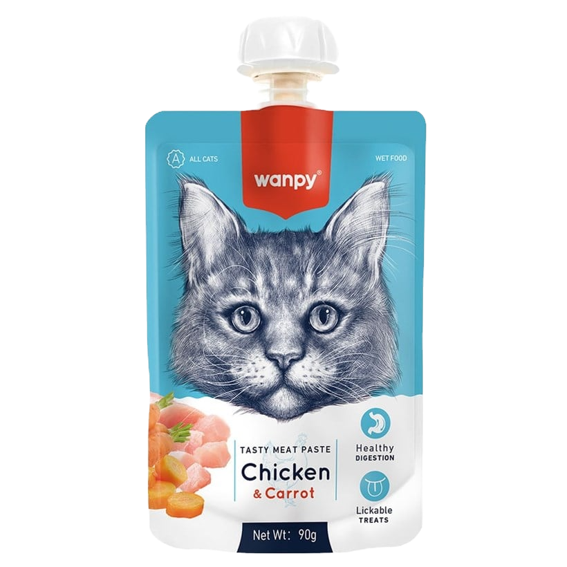 Wanpy Taze Tavuklu & Havuçlu Kedi Et Ezmesi 90 gr