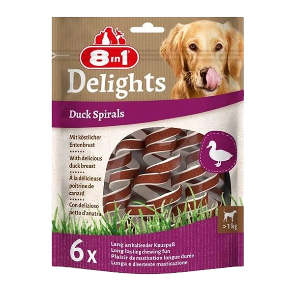 8in1 Smart Delights Ördekli Burgulu Köpek Ödülü 85gr