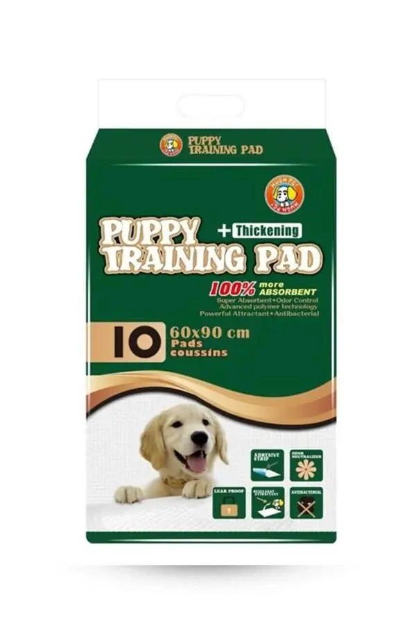 Hushpet Çiş Pedi 60 x 90 cm 10'lu, büyük ırk köpekler ve geniş alan kullanımı için ideal bir çözümdür. Süper emici yüzeyi sıvıyı hızla içine çeker, zemini kuru ve hijyenik tutar.